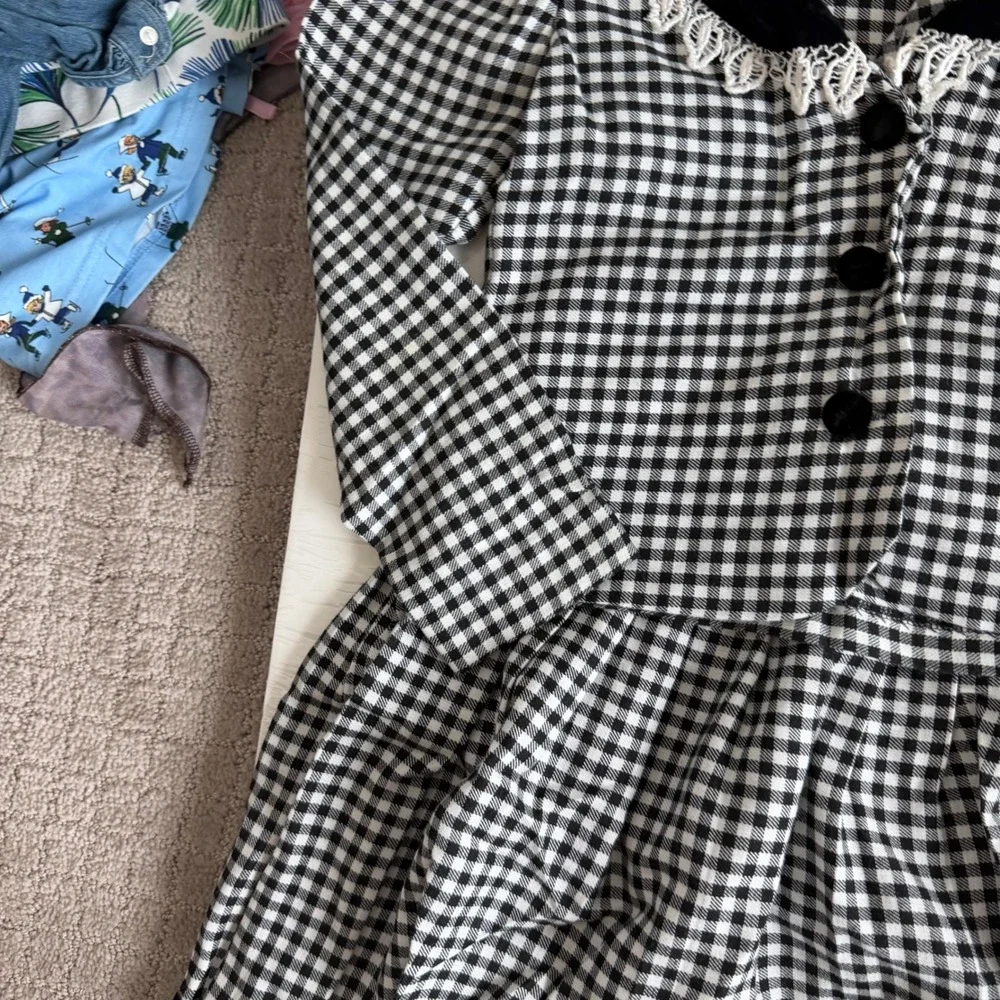 Vintage 90s Bonnie Jean Plaid Velvet Trimmed Skirt Set‎ Girls Size 10